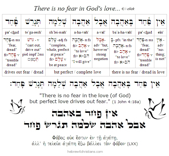 1 John 4:18a Hebrew lesson