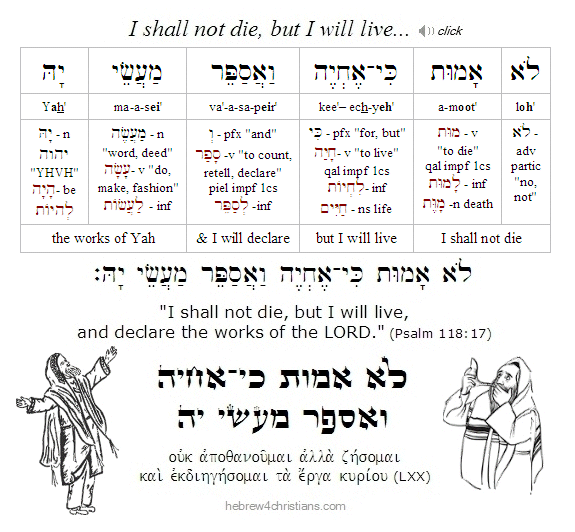Psalm 118:17 Hebrew Lesson