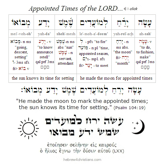 Psalm 104:19 Hebrew analysis