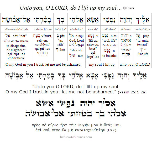 Psalm 25:1-2a Hebrew Lesson